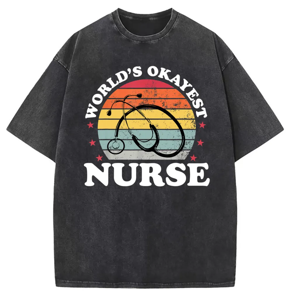 Europe Worlds Okayest Nurse Nursing Medica T Shirt for Men Summer Long Sleeve Sportswears Women's Sweatshirts