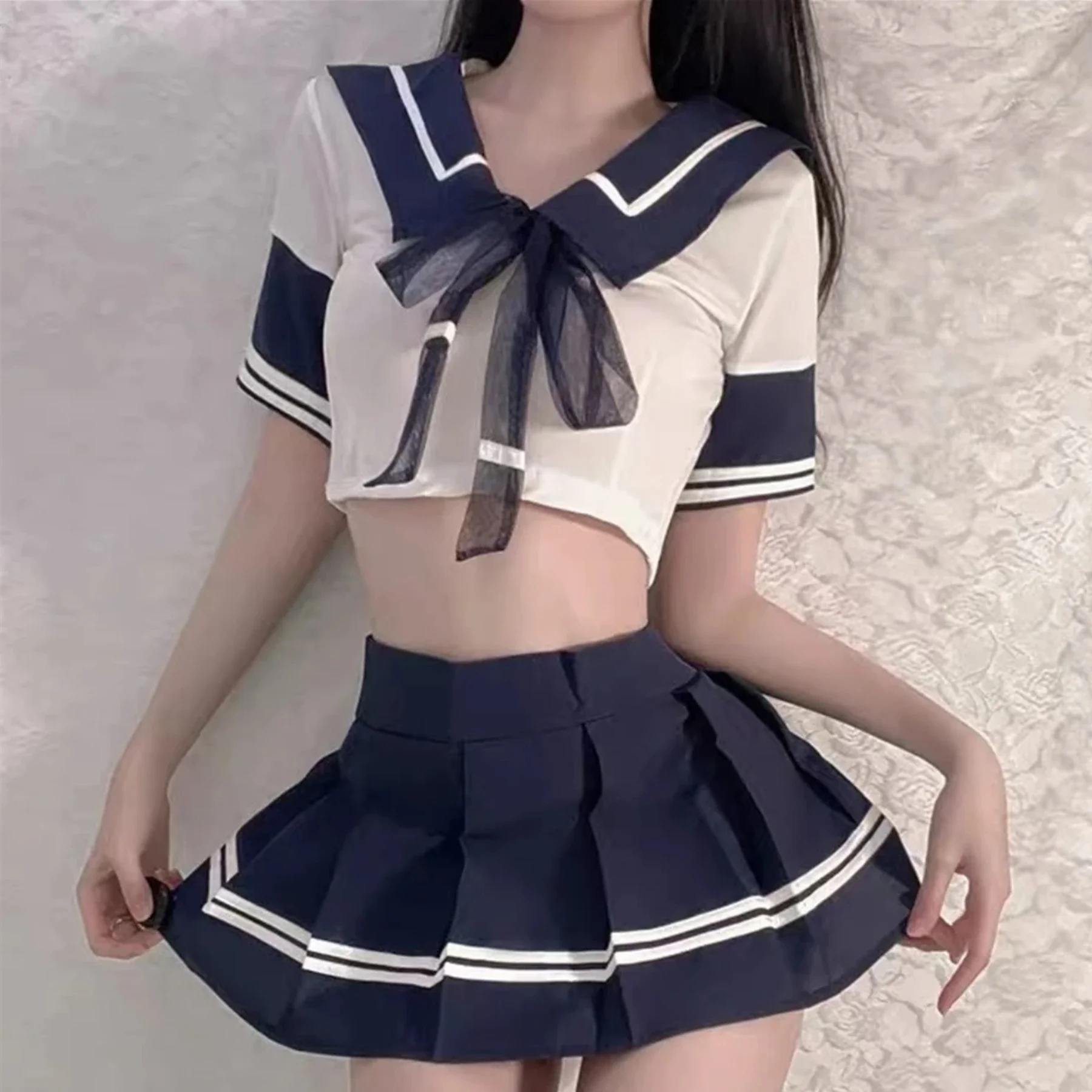 Cute Student Costume Temptation Uniform Fun Underwear Sexy Sailor Suit Womens Clothing Pleated Short Skirt Nightclub Set