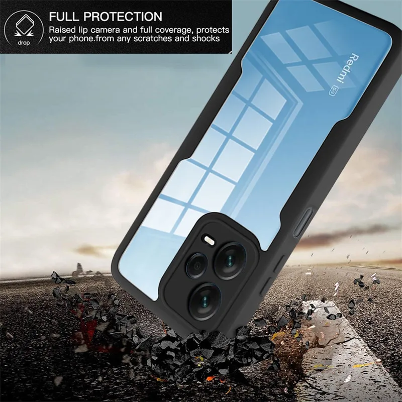 360 Full Shockproof Silicone Case For Xiaomi Redmi 13C 12C 12 10C 9 9A 9C Note 13 12 11 10S 9 Pro Built-in Screen Protector Case