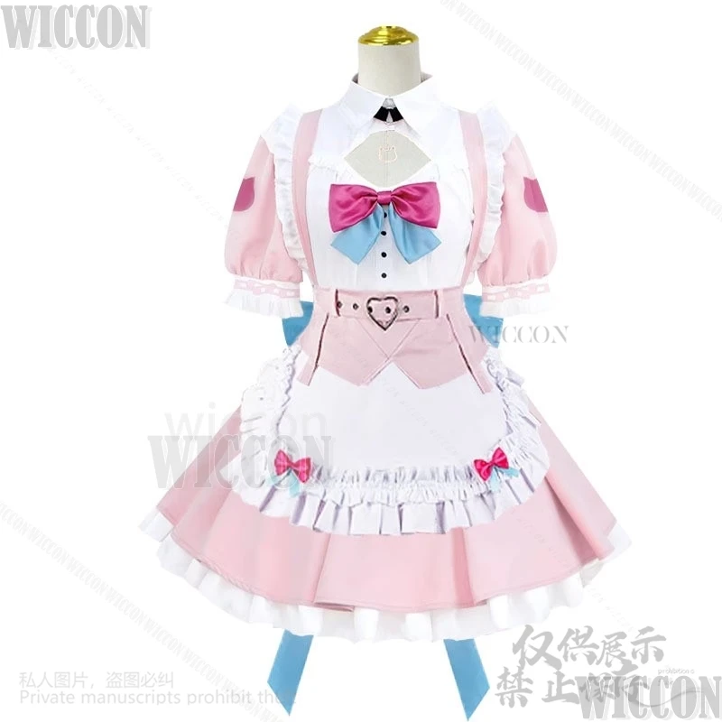 Yuuki Sakuna Cosplay Anime Vtuber Virtuele YouTuber Idol Kostuum Roze Jurk Lolita Voor Meisjes Vrouwen Halloween Kerst Aangepast