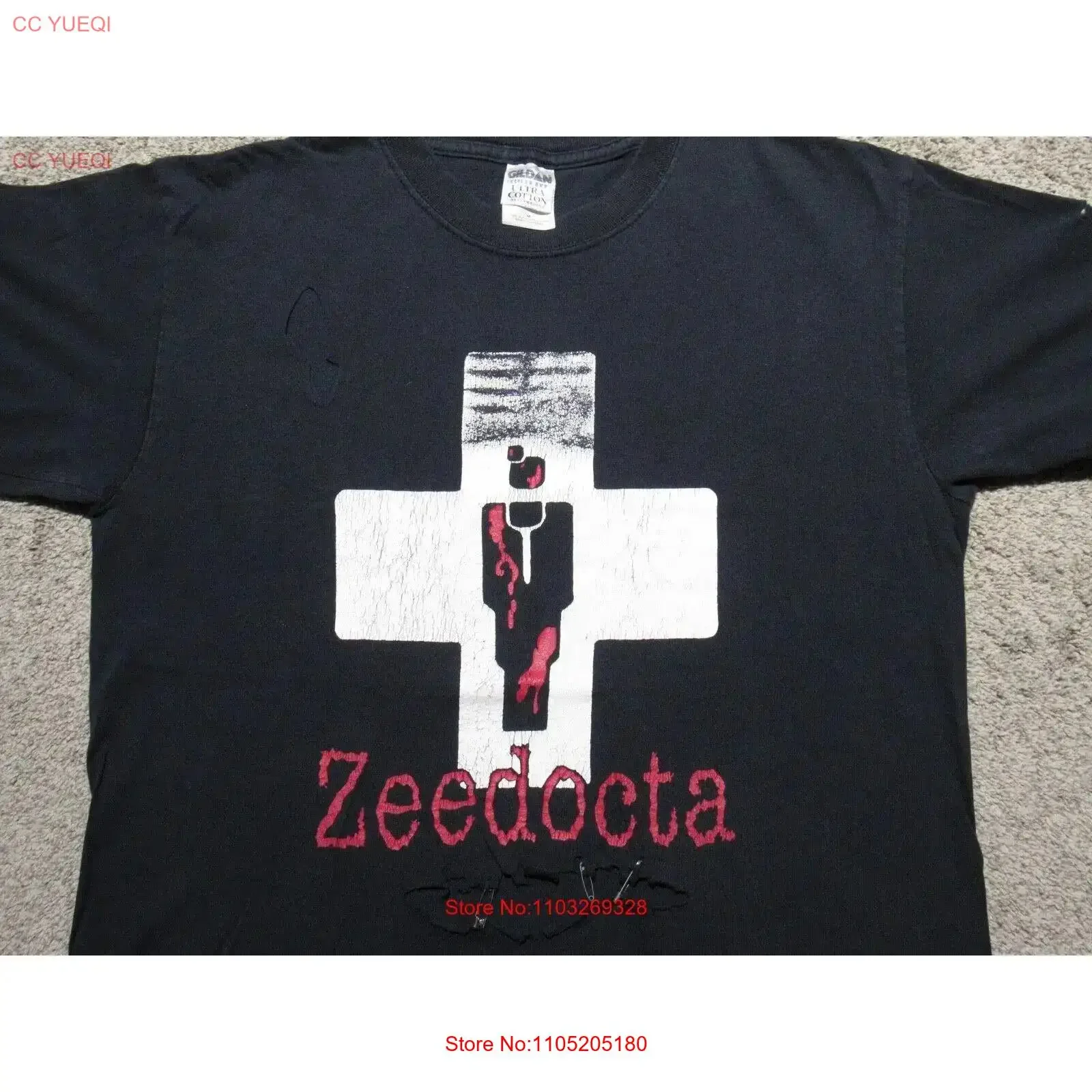 ZEEDOCTA en détresse rester vivant ou mourir t-shirt hommes M marron métal escargot de mort Punk vintage lavé homme doux confortable