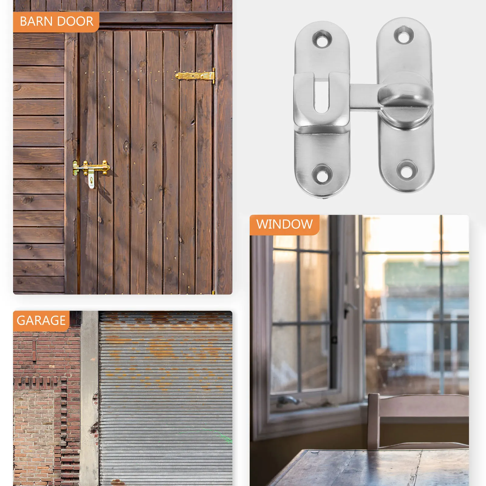 

1 Set Stainless Steel Door Slide Latch Heavy Duty Security Bolt For Door Cabinet Furniture Slide Lock Latch Hardware