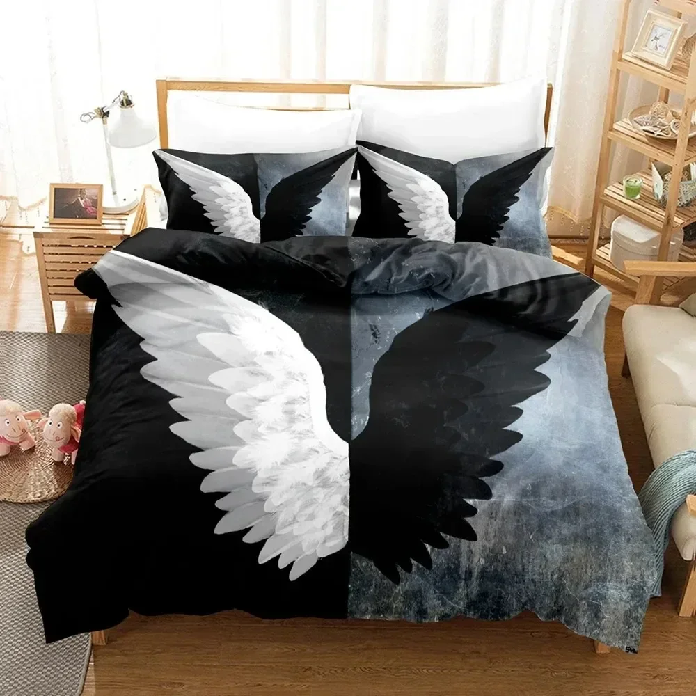 

3D Print Fallen Angel Bedding Set Duvet Cover Bed Set Quilt Cover Pillowcase Comforter king Queen Size Boys Adult Bedding Set