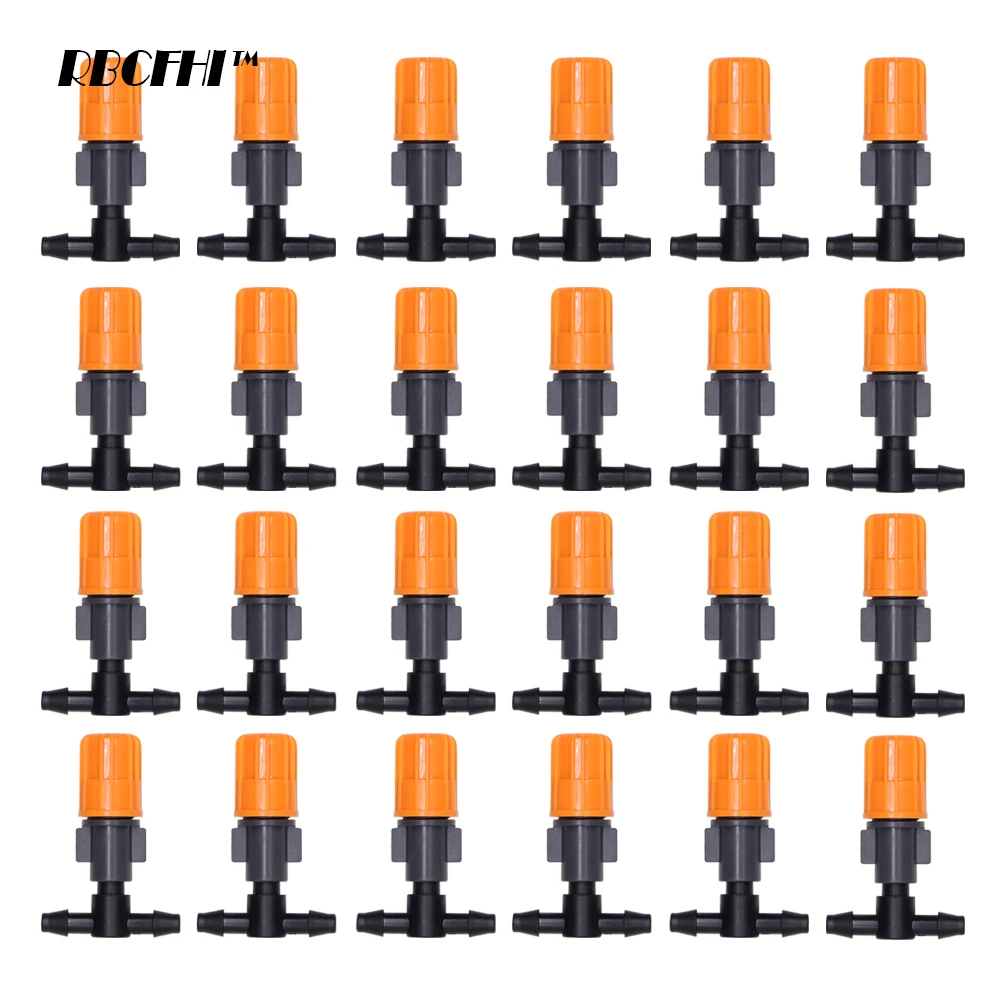 RBCFHI 20-300PCS Adjustable Mist Nozzle with Tee Connectors Spray Heads for Misting Watering Irrigation Plant Flower Cooling