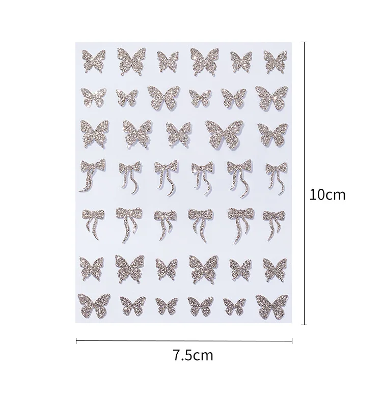 Acquista all'ingrosso Paga una tariffa di spedizione solo 5 pezzi/lotto Glitter Coniglio Farfalla Crossing Elements Decalcomanie per adesivi per unghie finte