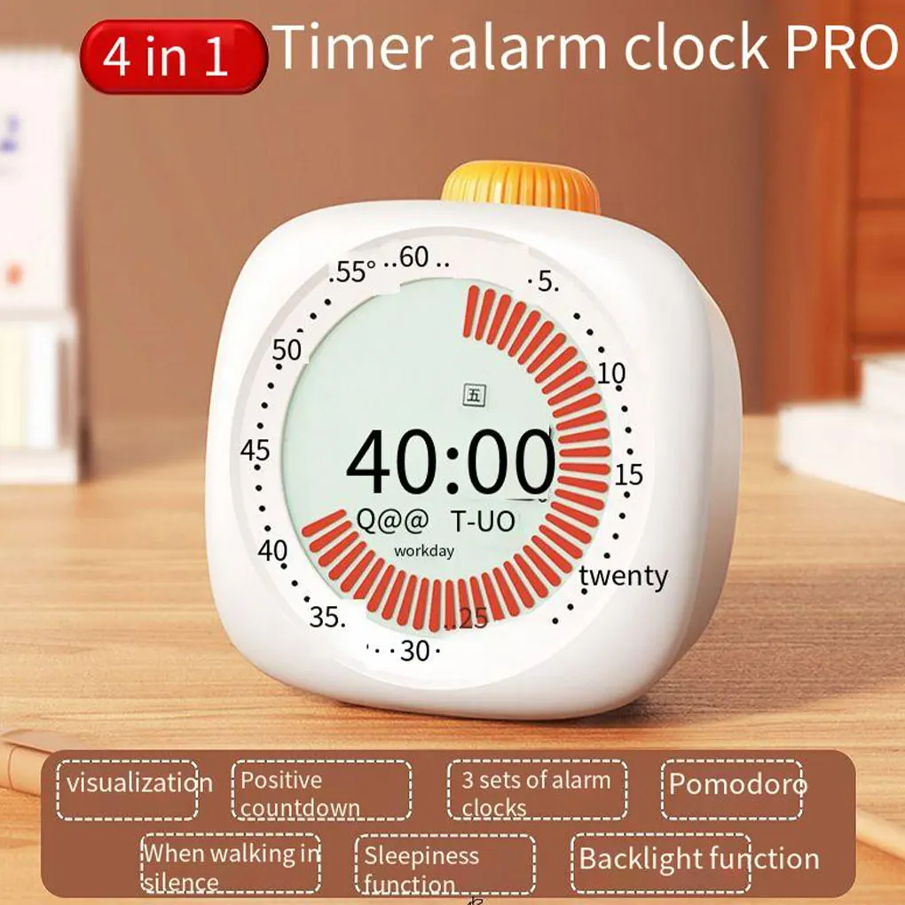 Digital Visual Timer 60-Minute Countdown Stopwatch with Alarm Clock Mute Timer for Homeschool Supplies Study Teaching