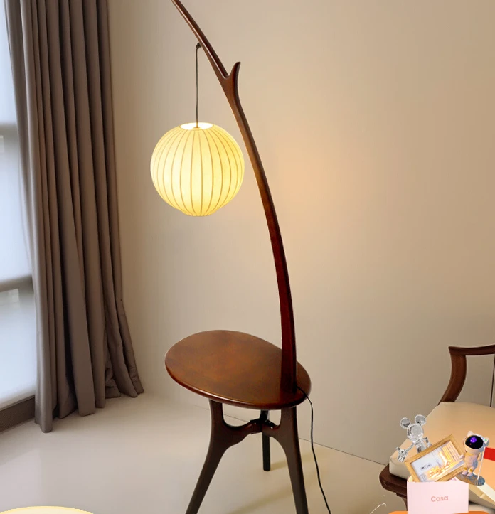 Second-hand floor lamp vintage grapefruit with table side