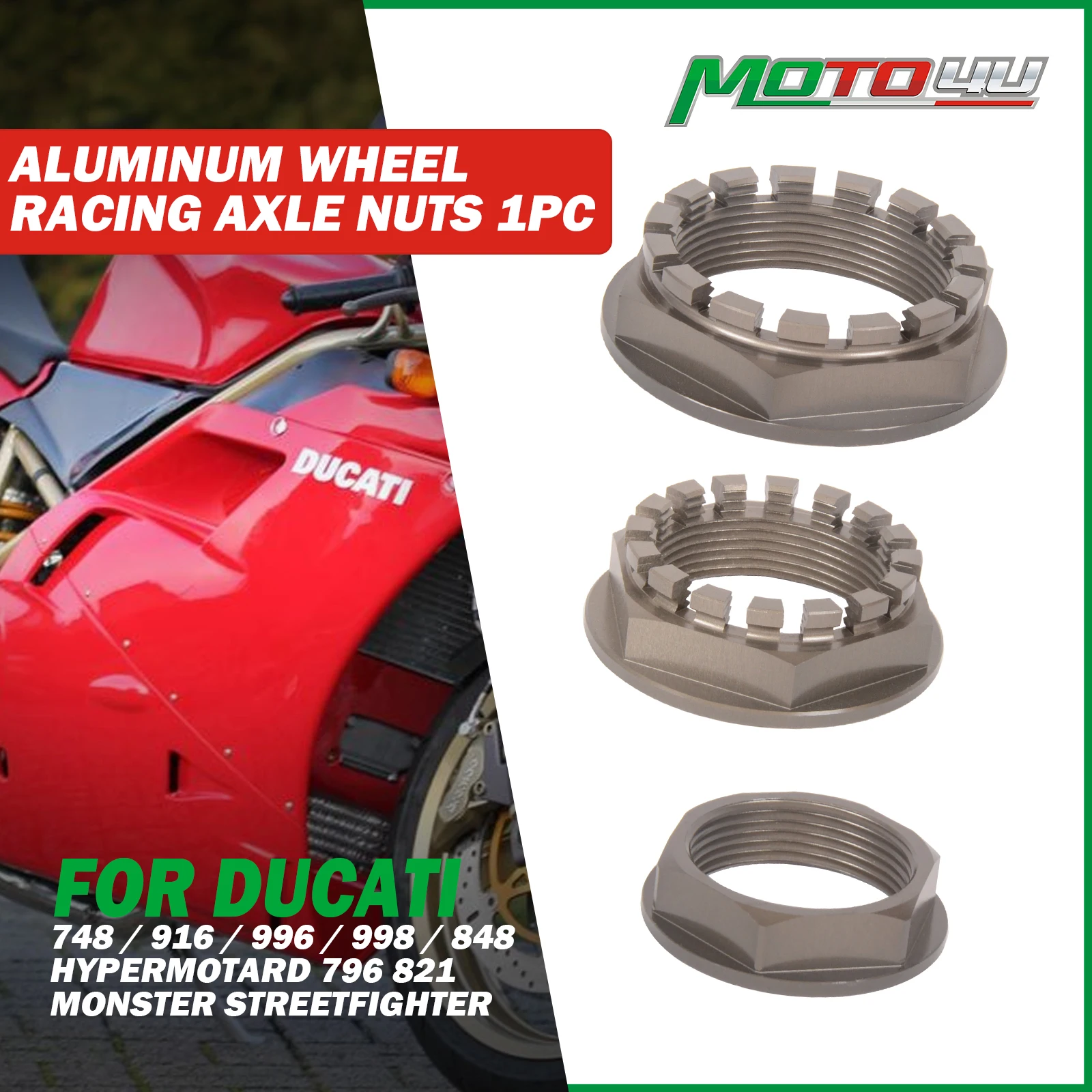 Aluminum Wheel Racing Axle Nuts 1PC Motorcycle For Ducati 748 / 916 / 996 / 998 / 848 Hypermotard 796 821 Monster StreetFighter