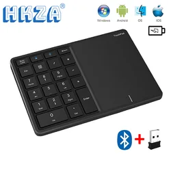 HKZA Mini 2.4G Bluetooth Keyboard Numeric Keypad 22 Keys Digital Keyboard with Touchpad for Windows IOS Mac OS Android PC Tablet