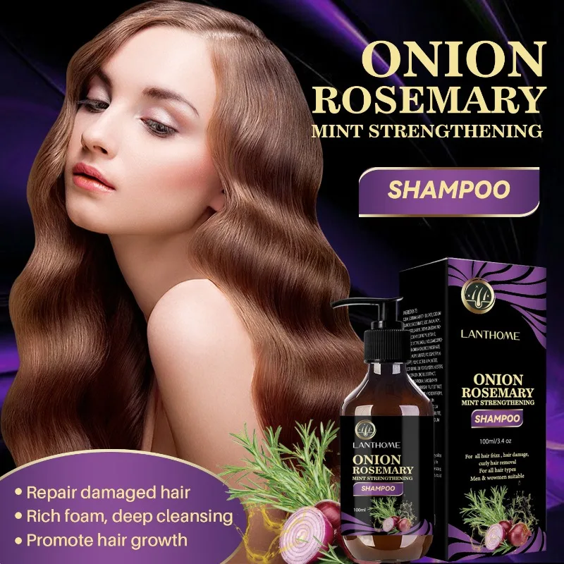 

100ml Hair Growth Thickening Shampoo Rosemary Onion Shampoo Deep Cleansing Volumizing Anti Hair Loss Effective Care Products