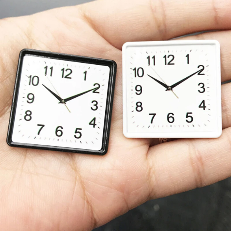 นาฬิกาตุ๊กตาเรซิน1:12ขนาดเล็กติดผนังอุปกรณ์การตกแต่งบ้านของเล่น