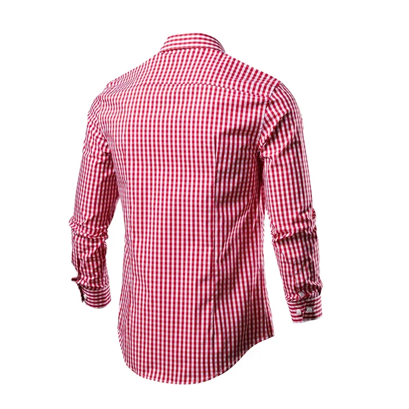 Luxury Men\'s Shirt Mens Shirts Long Sleeve Shirt Man Fashion Man 2024 Clothing Check Plaid Male Printed Summer