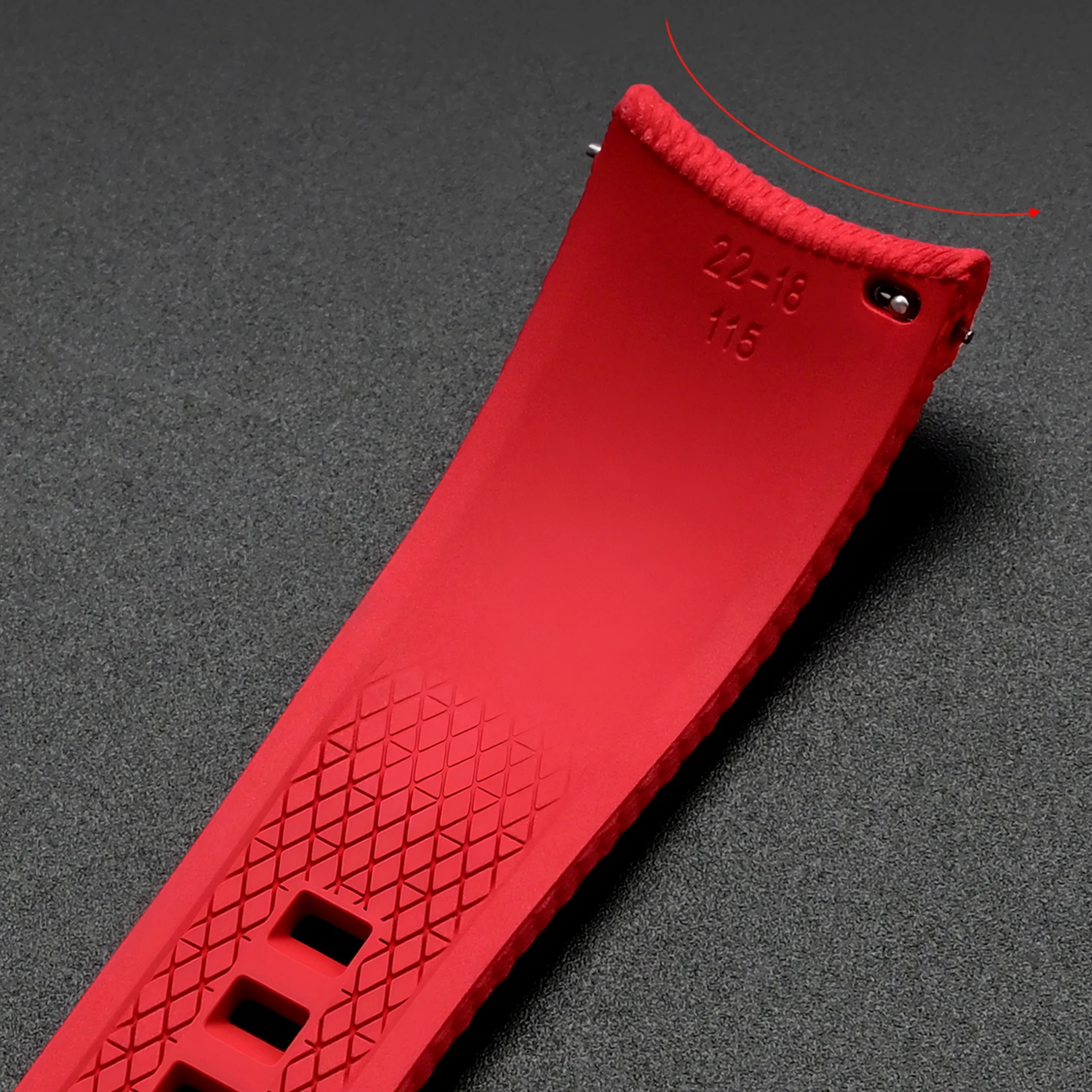 Curved FKM Strap Universal Quick Release Fluoro Rubber Sport Bracelet Watch Band for 20mm 21mm 22mm Longines Omega Casio Seiko image 6