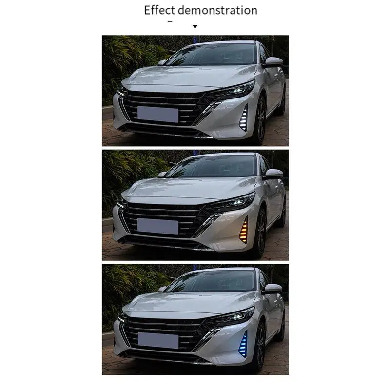 AC52-For Nissan Sentra Sylphy 2023 2024 Daytime Running Lights DRL Turn Signal Fog Lamp Daylights 3 Colors Car Accessories