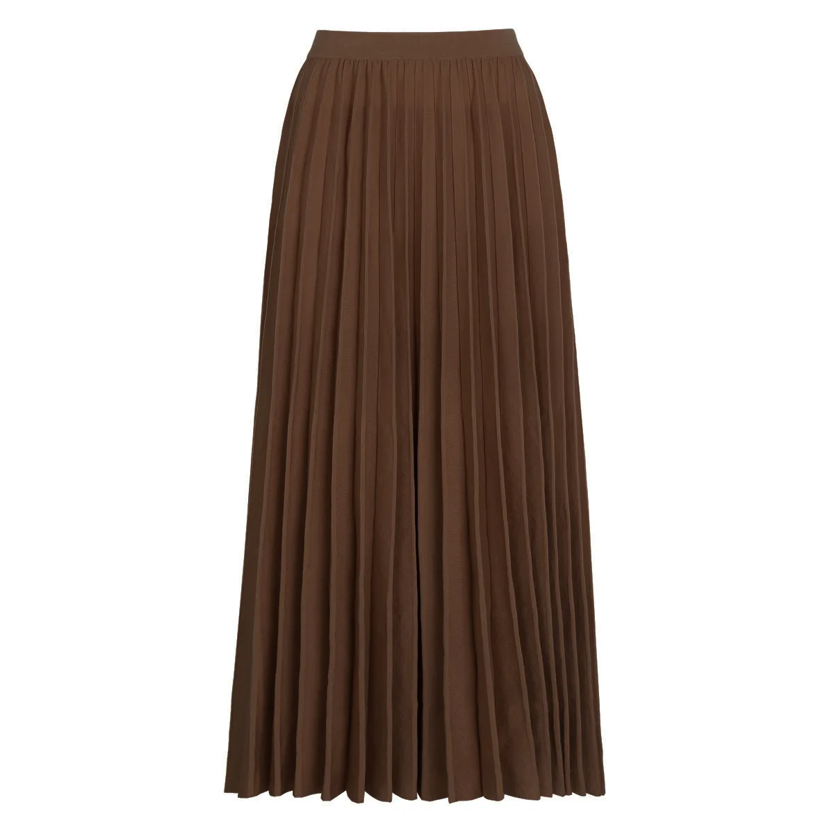 ZJYT ربيع الخريف ميدي مطوي محبوك التنانير للنساء 2026 موضة مرونة الخصر تنورة غير رسمية حفلة أنثى Faldas الأحمر #3