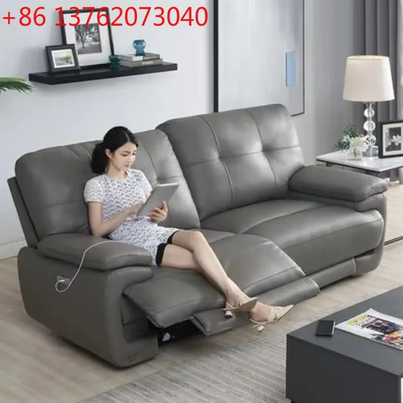 

American Style Top Quality Luxury Real Leather Power Recliner Sofa Sets for Living Room