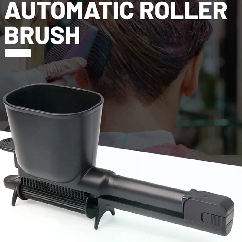 

1 шт., профессиональный инструмент для окрашивания волос, 2-в-1, автоматическая роликовая расческа с гладкой кистью, салон красоты, уход за волосами, пластиковый салон, парикмахерская