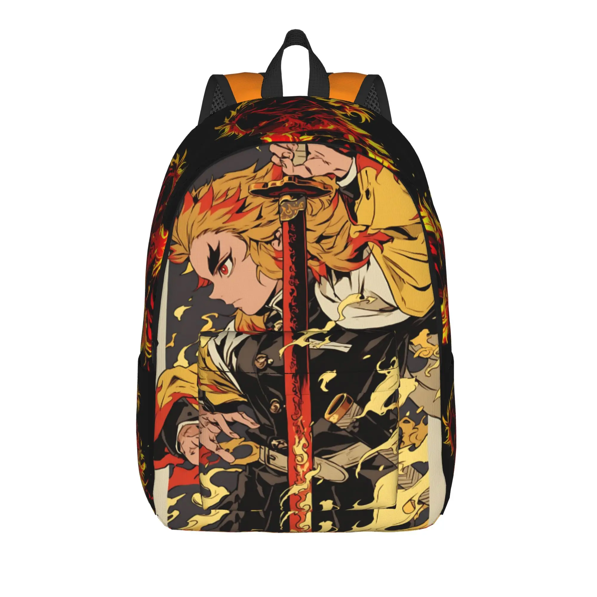 

Fashion Demon Slayer Backpack shounen manga Mochilas Cool School Sturdy Shoulder Rucksack