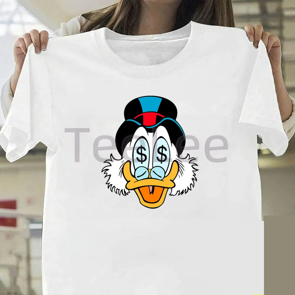 Engraçado scrooge mcduck mulher tshirts gráfico dos desenhos animados ducktales t-shirts casual streetwear t camisa vintage roupas femininas