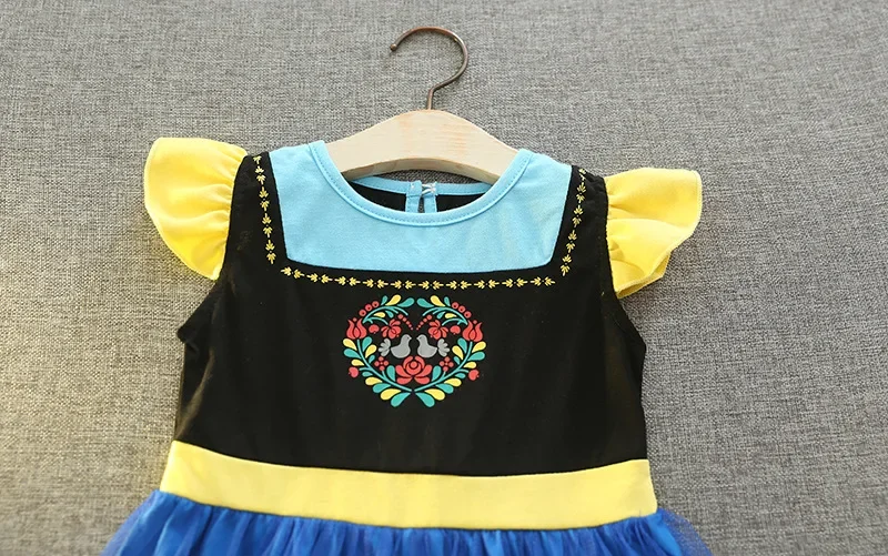 Neues Sommer-Mädchenkleid mit Kurzen Puffärmeln, Kinder-Geburtstagskleid, Halloween-Aufführungskostüm, Tüll-Partykleid H3307 – Detail 9