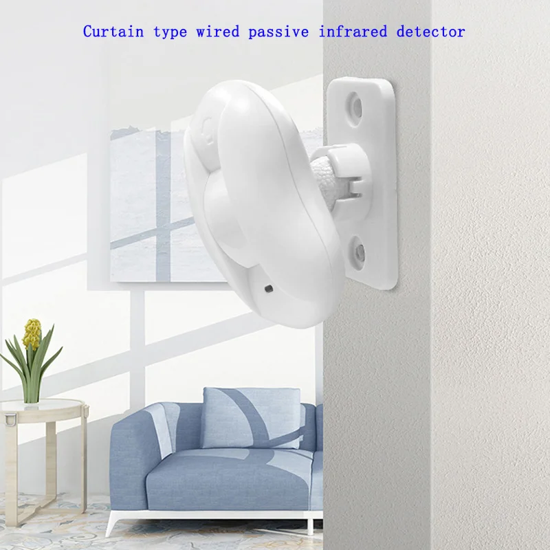 

Household Ceiling Door and Window Human Body Induction Alarm Wired Curtain Infrared Detector Anti-theft Small PIR Motion Sensor