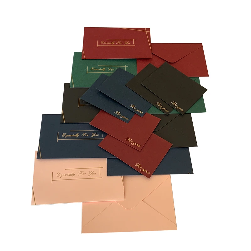 Sobres de papel Kraft Vintage marrón para tarjetas, impresión personalizada de alta calidad, tamaño pequeño, producto personalizado