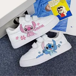 Disney New Lilo & Stitch Print Sport Shoes Tennis Shoes Couple White Shoes Cartoon Sneakers Children Casual Shoes