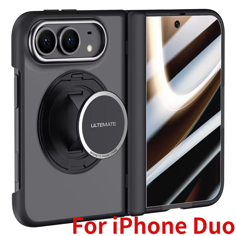 Ultra-Thin Magnetic Shockproof Case For iPhone Duo For Magsafe Hinge Protection Skin-Fee Stand Shell-Film Integrated Cover