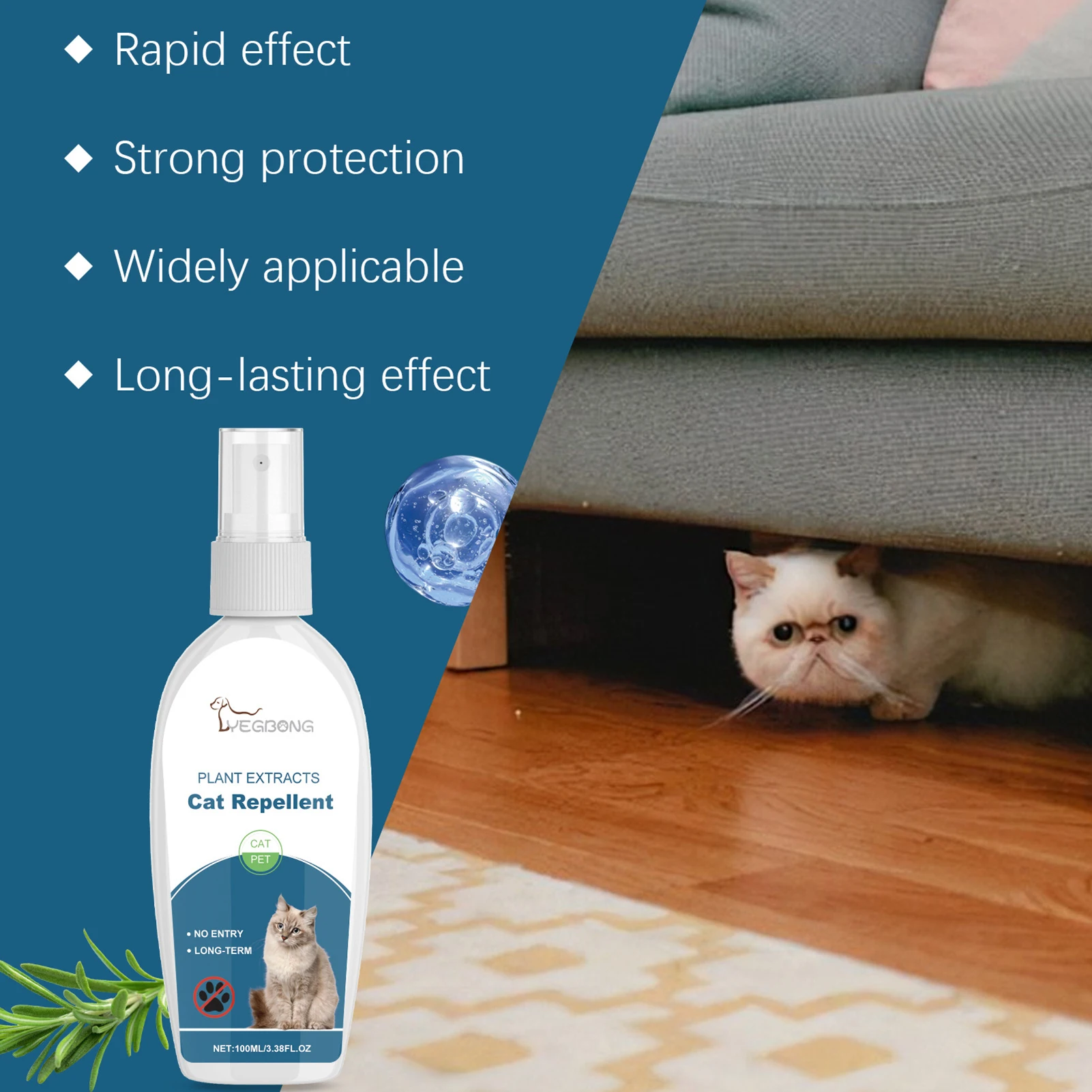 Cat Deterrent Spray 100ml Natural Pet Repellents for Furniture Home Use