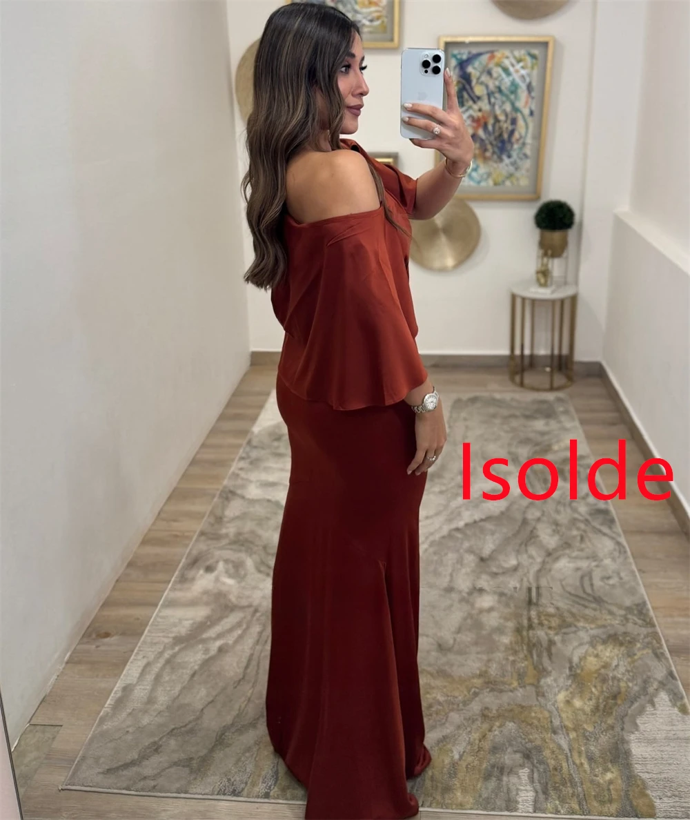 Vestido De noche De satén De moda De sirena personalizado exquisito un hombro mangas 3/4 vestidos De celebridades Vestido De fiesta moderno