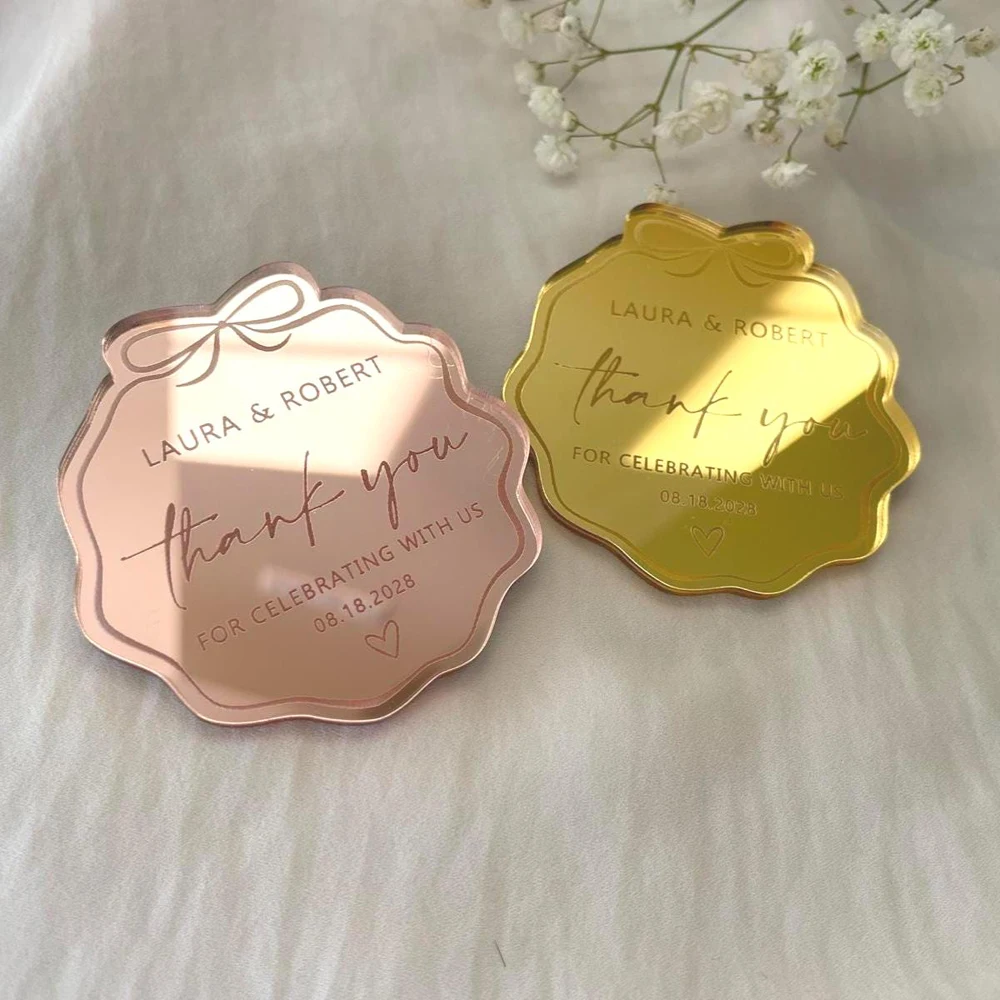 10/30/50pcs Personalized Wedding Place Cards Custom Name Tags Elegant Coasters Guest Gifts for Birthday Baby Shower Party Favors