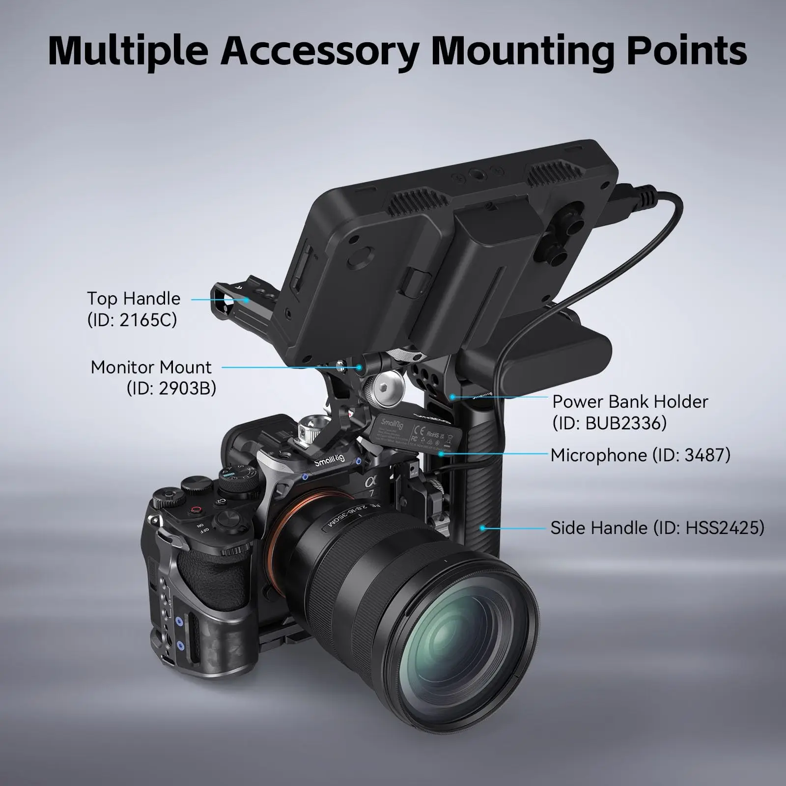 SmallRig Cage Kit for Sony Alpha 7R V/Alpha 7 IV/Alpha 7S III \