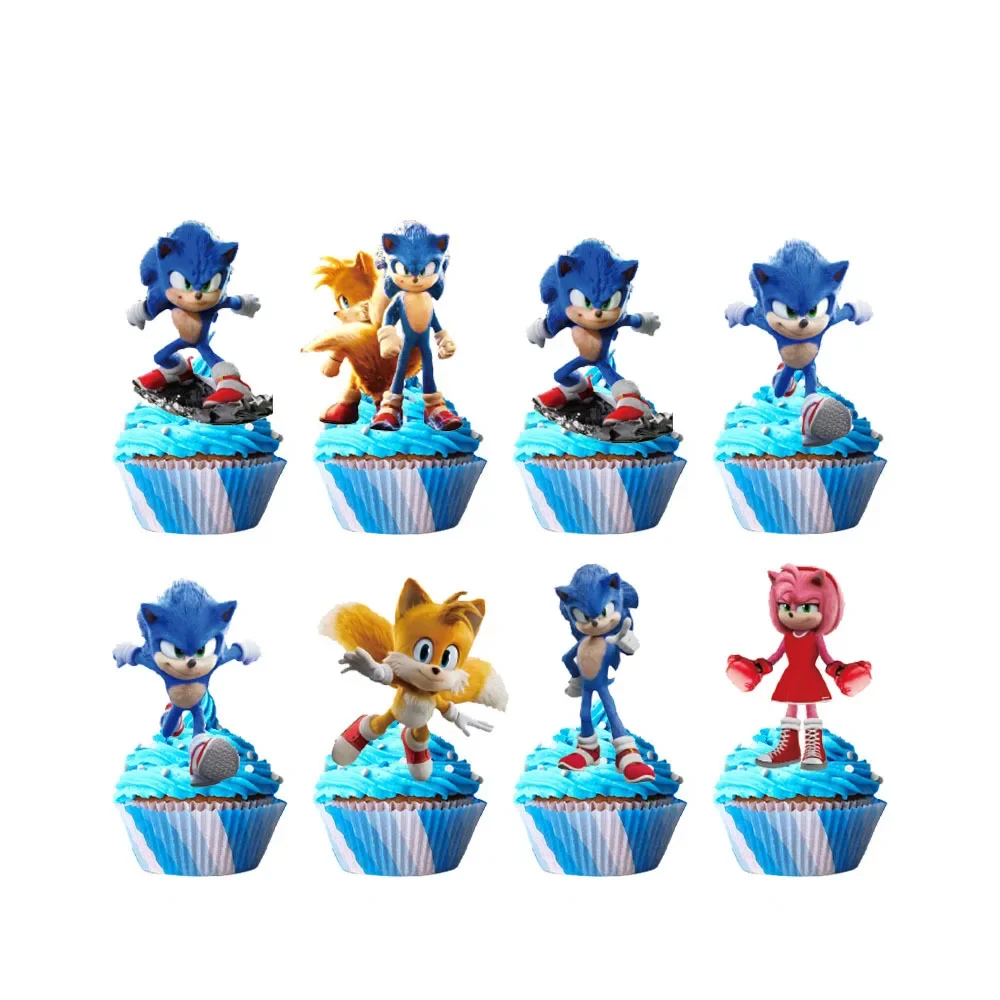 ใหม่Sonicวันเกิดตกแต่งHedgehog Action Figure Partyกระดาษแผ่นมีดส้อมกระดาษผ้าเช็ดตัวถ้วยผ้าปูโต๊ะของเล่นเด็กของขวัญ