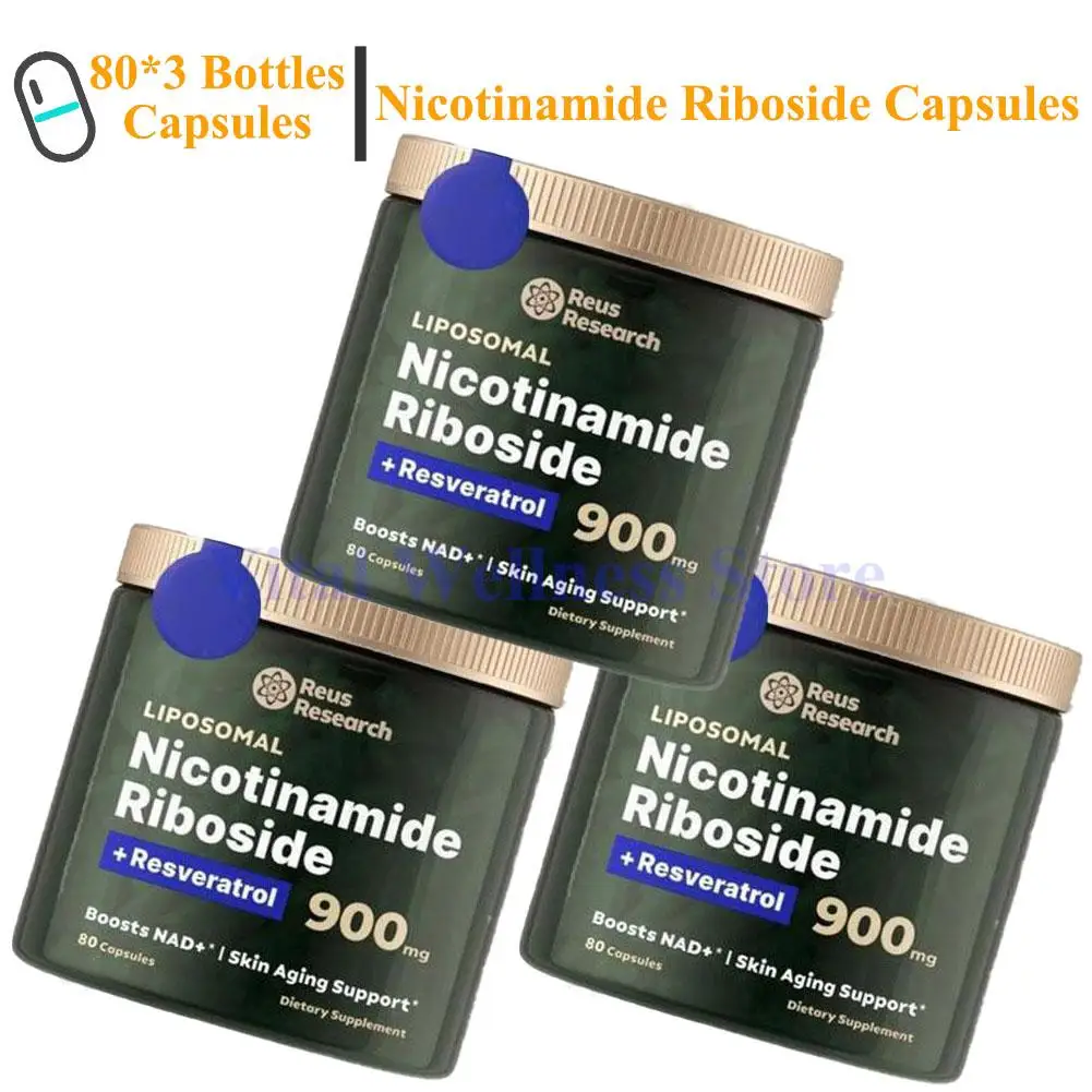 

3 бутылки капсул NAD+ Supplement Capsules - капсулы из никотинамида ребосила липосаксома 900 мг с реверatrol 80 шт./бутылка