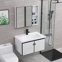 Modern Hotel Bathroom Cabinet Sink Metal Mirror Makeup Skincare Cupboard Bathroom Shelves Armario De Banheiro Home Furniture