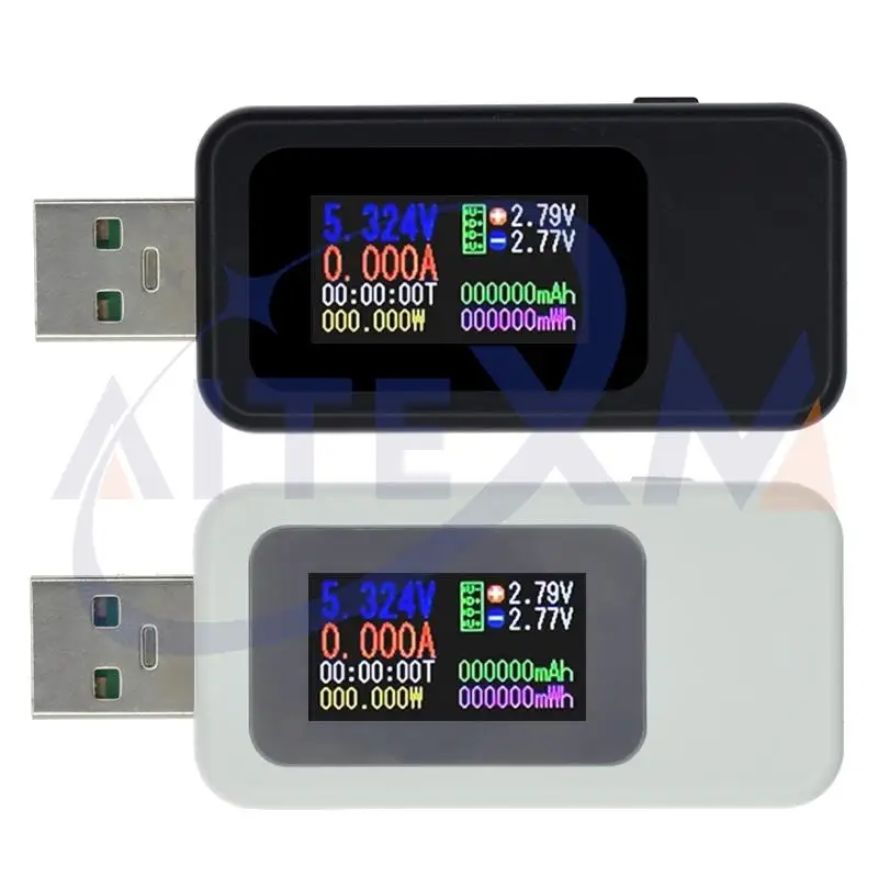 10 in 1 USB Tester DC voltmetro digitale amperometro misuratore di tensione di corrente Amp Volt amperometro rilevatore indicatore del caricatore della banca di alimentazione