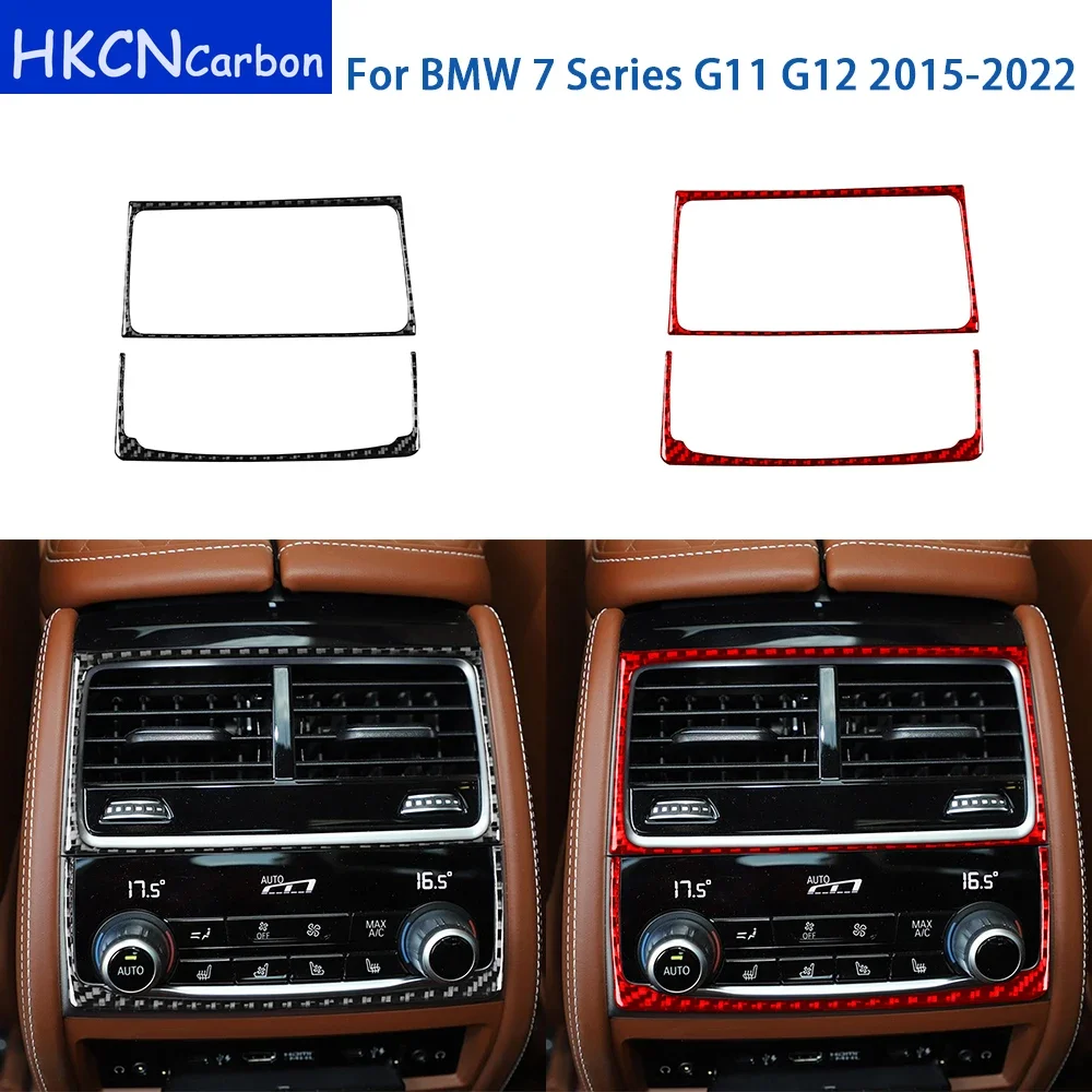 

For BMW 7 Series G11 G12 2015-2022 Accessories Real Soft Carbon Fiber Car Rear Exhaust Air Vent Panel Cover Trim Sticker