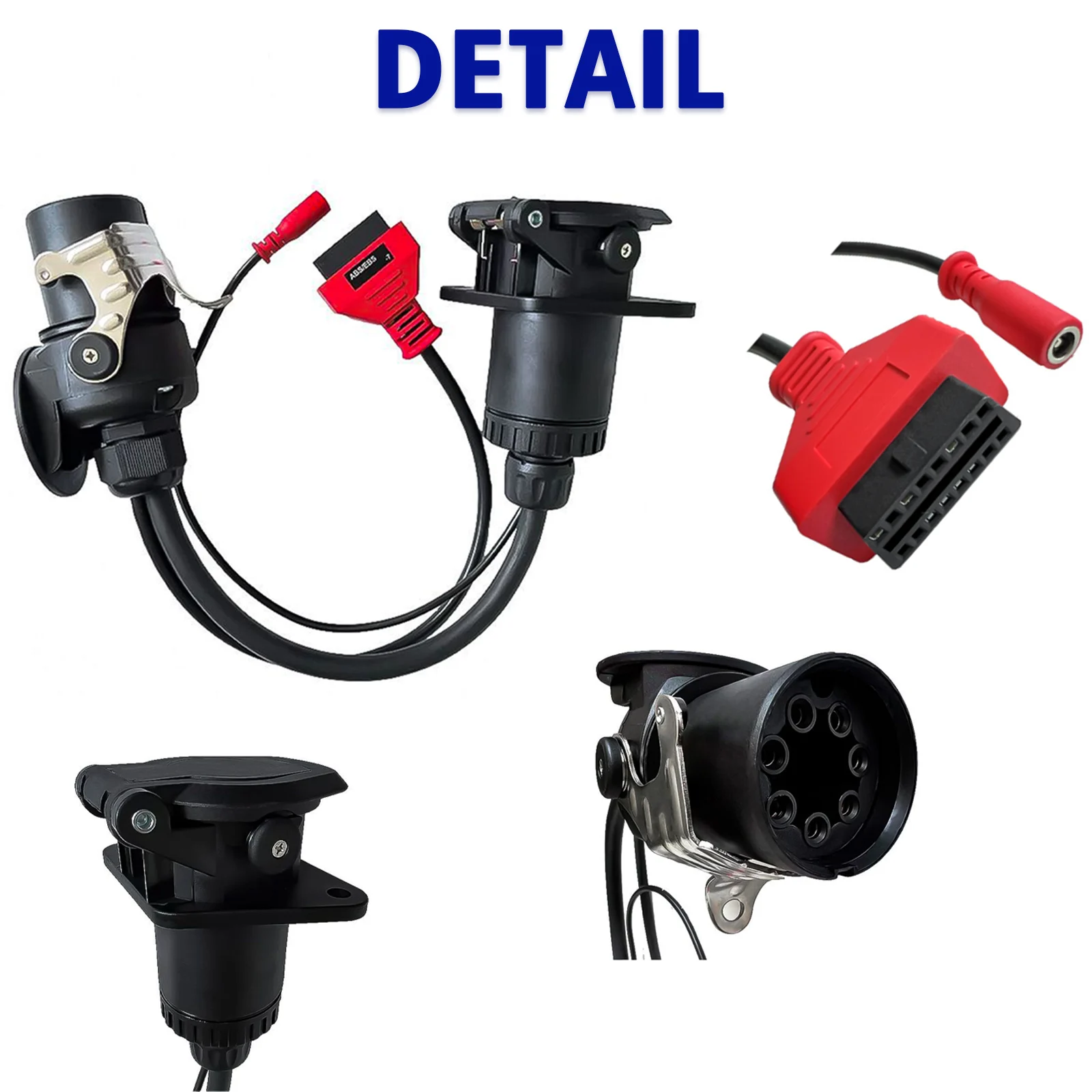 شاحنة ABS EBS ISO 7638 محول لبوش/Wabco 7pin إلى obdii مقطورة ABS obd2 كابل التشخيص ل Autel/Autocom/LUANCH الماسح الضوئي #5