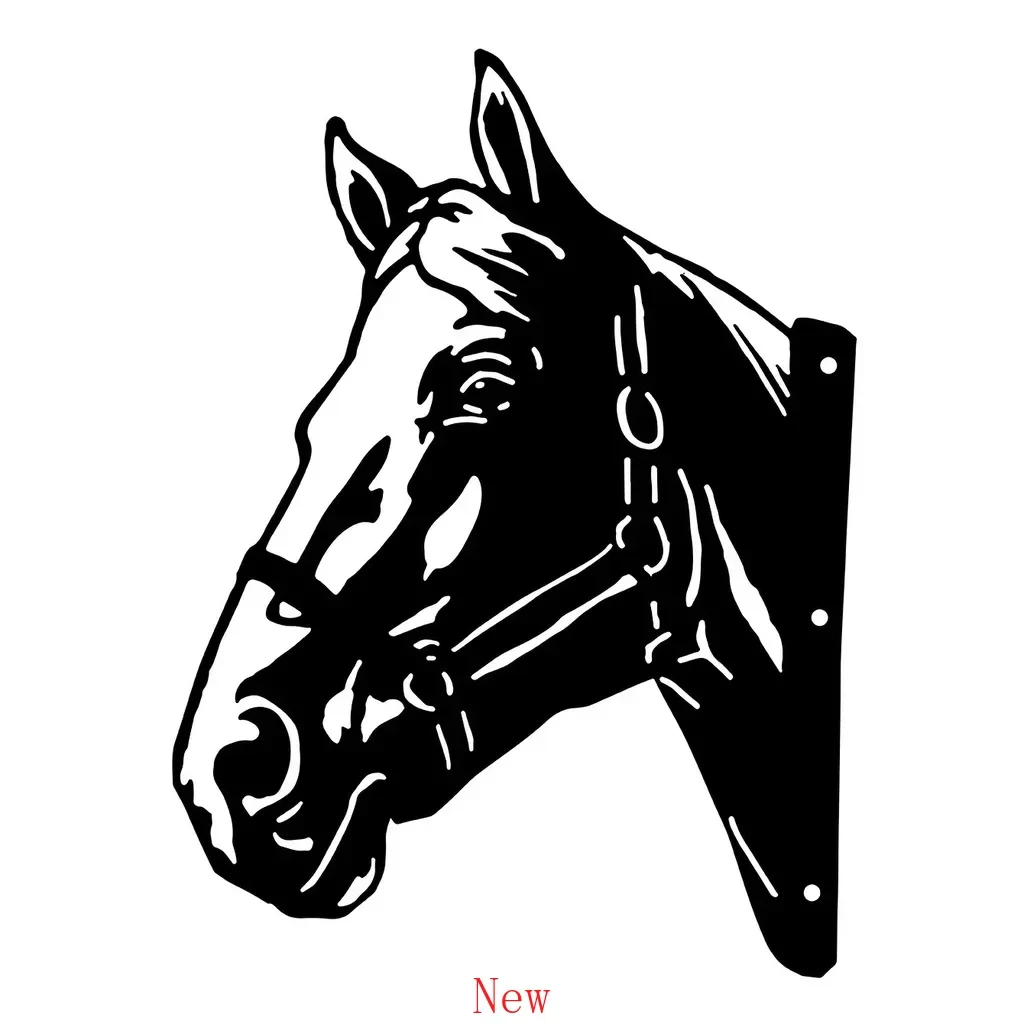 

Promotion Vintage Horse Head Shape Iron Silhouette Cute Ornament Outdoor Decor Garden Fence Farm Craftwork Decoration Garden Par