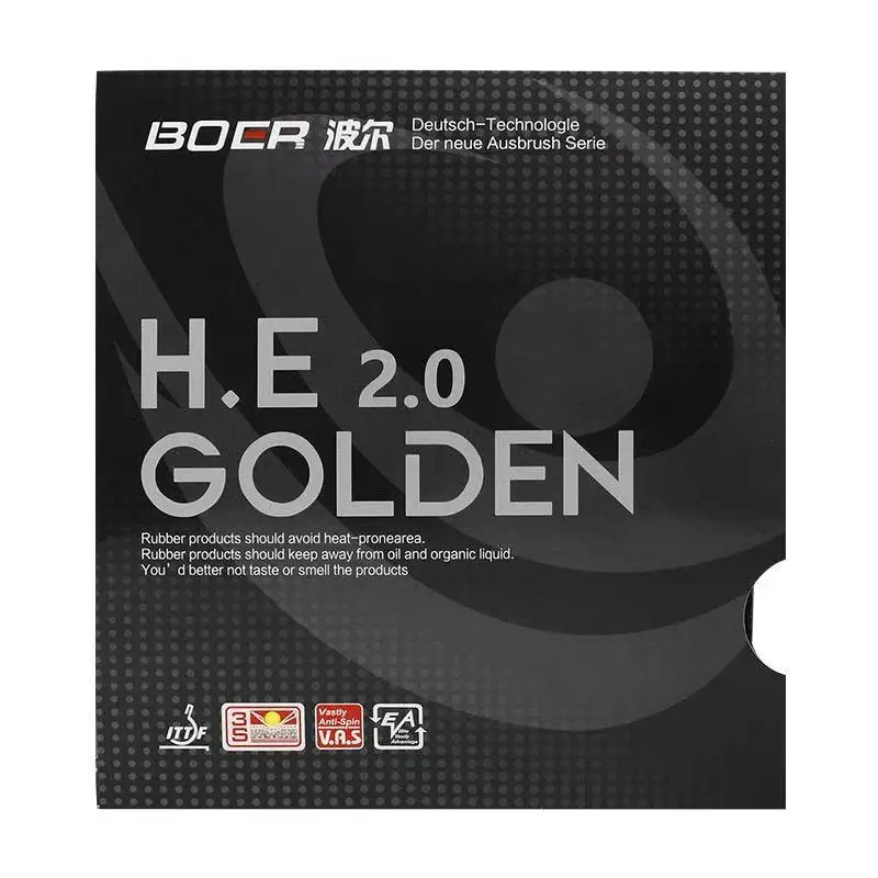 Goma de Tenis de Mesa BOER HE2.0 Tensor, Alto Tensión para Backhand, Excelente Efecto y Velocidad, Perfecta para Estilo de Control de Loop