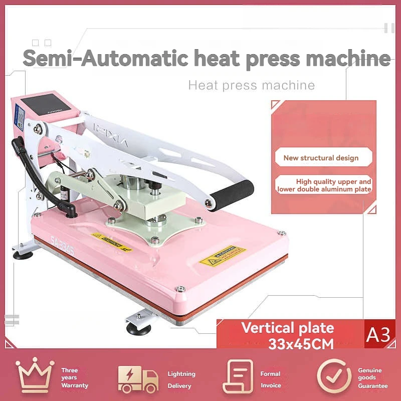 Semi Automatic Hot Stamping Machine, Heat Transfer Printing, High-pressure Flat Hot Stamping, Diamond Printing, Clothing Printin