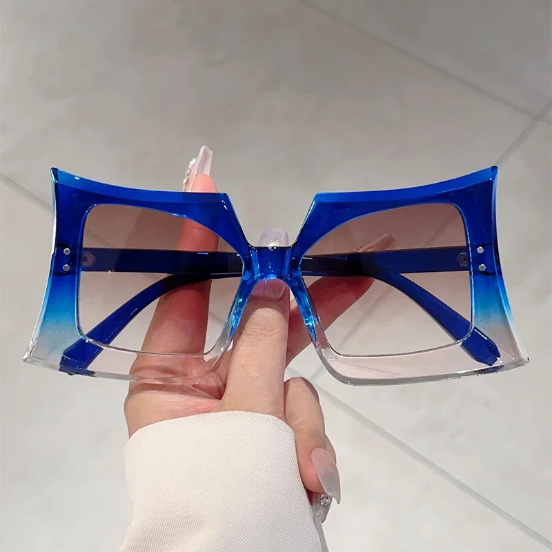 KAMMPT Oversized Special Shaped Sunglasses Women 2024 New Fashion Multi-color Sun Glasses Trendy Brand Designer Vacation Shades