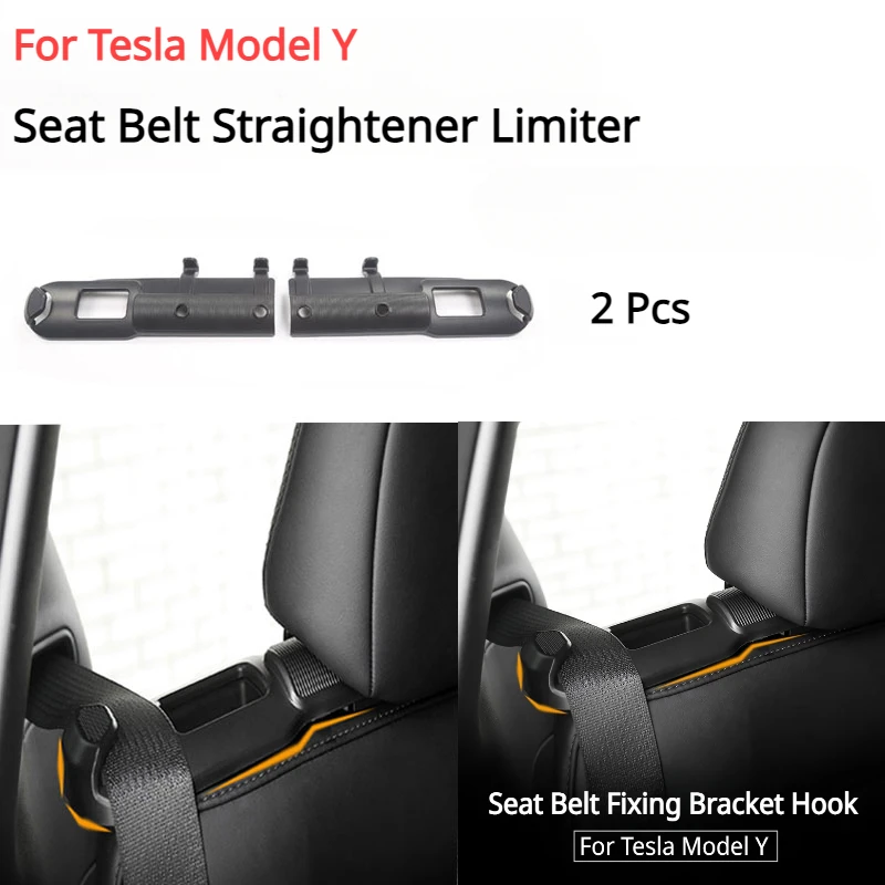 

For Tesla Model Y Rear Seat Belt Straightener Limiter Buckle Type Installation Protective Cover Car Interior Accessories 2023