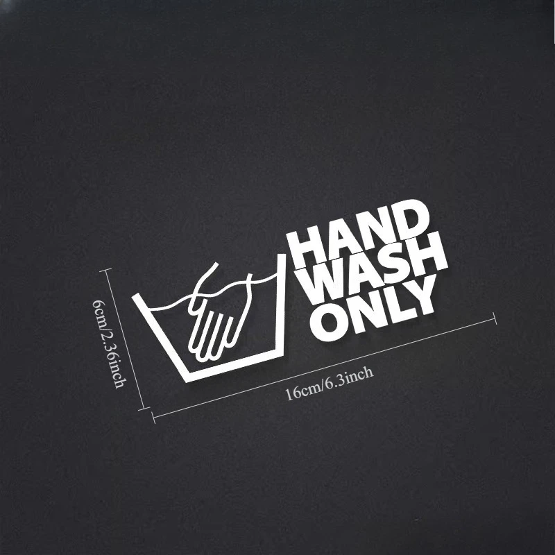 1Pc Hand Wash Only Warning Vinyl Sticker Waterproof Decal for Car Window Body Decor
