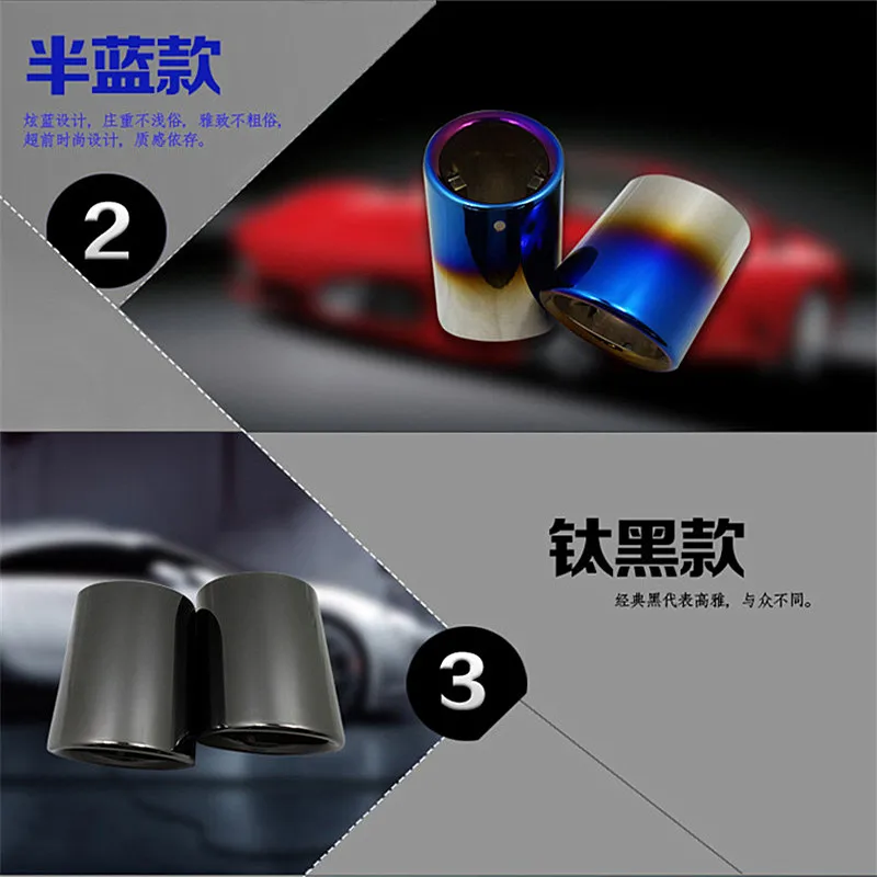 Accessories 2pcs Tail Muffler Exhaust Rear Pipe Tip For BMW 5 Series 528i 530i 535d 535i F10 F18