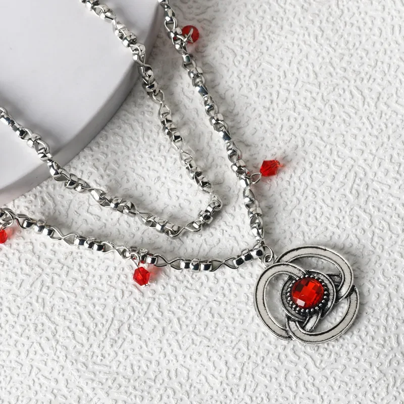 Fashion Cosplay Of The Dragon Dragon Pendant Necklace Figure Rhaenyra Multilayer Gem Clavicle Chain Prop Accessories Fans Gifts