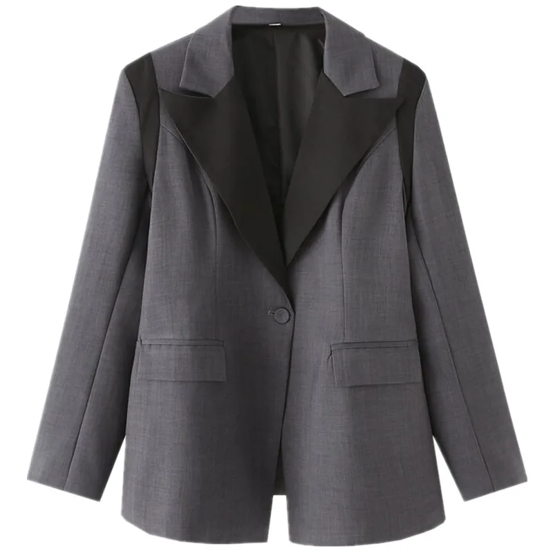 

Faionable Long Sve Wide oulder Color Blo Design Women's Suit Jaet Versatile Sle Spring 2025 Collection