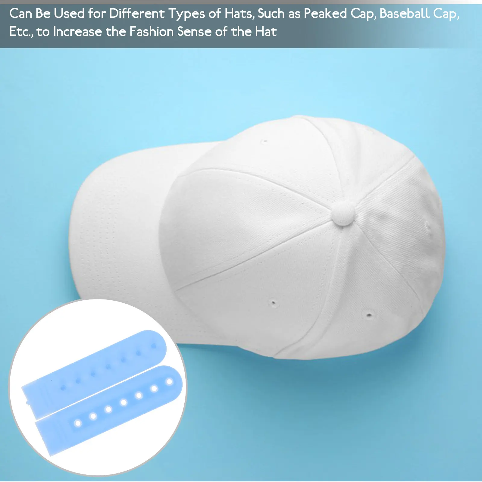 100Pcs Adjustable Hat Snapback Extender Plastic Cap Buckle for Baseball Hats Comfort Fit Head Circumference 7-Hole Replaceable