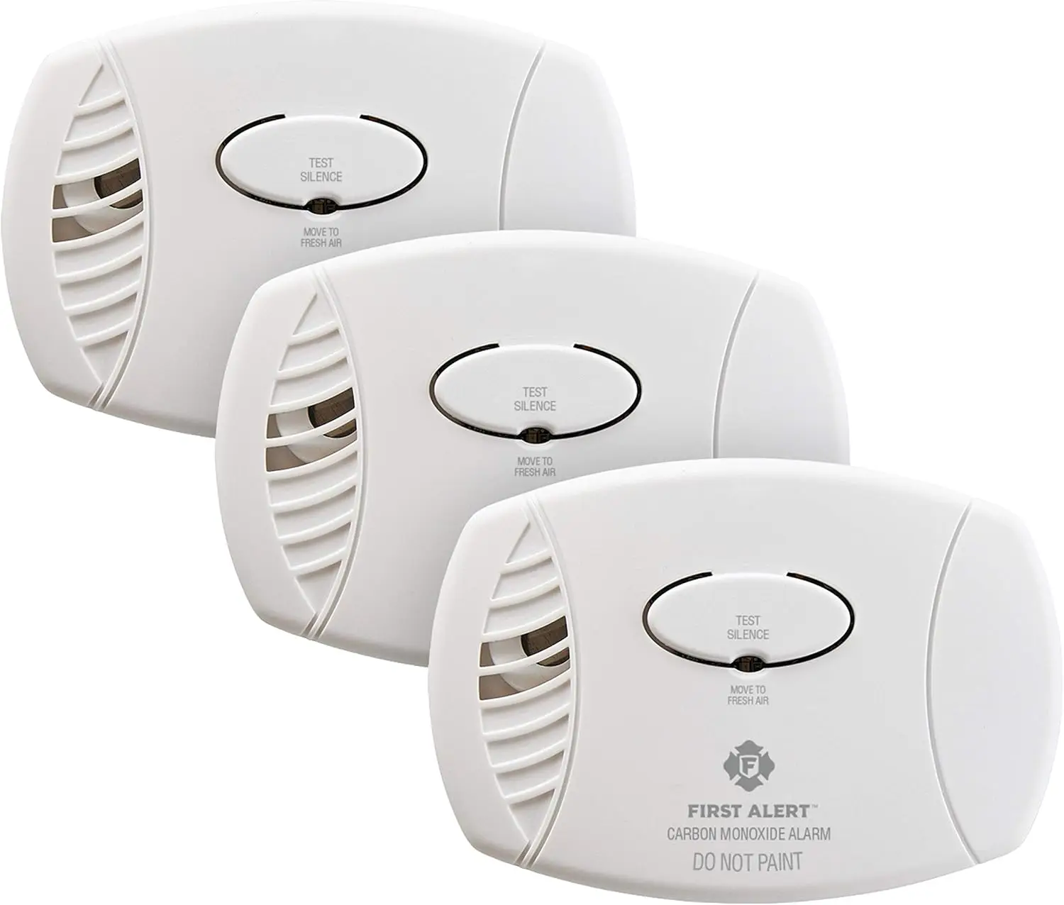 

3-Pack Battery Operated Carbon Monoxide Detector with Loud Alarm, White, for Home Safety