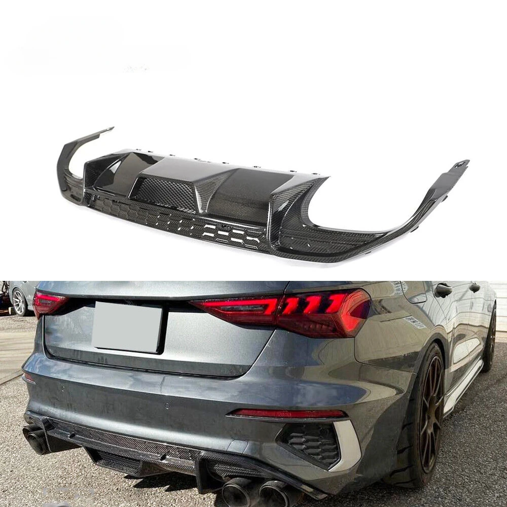 Carbon Fiber S3 Car Rear Diffuser for Audi S3 8Y A3 SLINE Sedan 4-Door 2021-2023